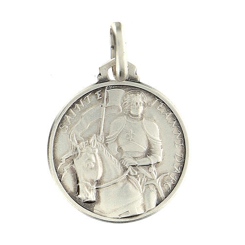 Medalla Santa Juana de Arco plata 925 16 mm 1