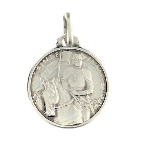 Medaglietta Santa Giovanna d'Arco argento 925 16 mm