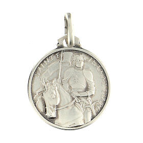 Medalha de Santa Joana d'Arc 16 mm prata 925