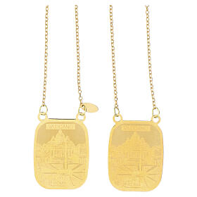 Scapolare oro giallo 18kt Vaticano Madonna del Carmine e Sacro Cuore di Gesù 5,4 gr