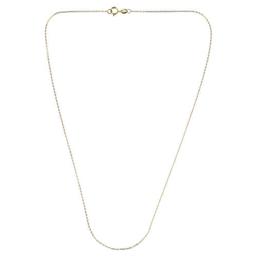 Corrente forçada de elos planos em ouro amarelo 18 kt 40 cm 0,8 g 3