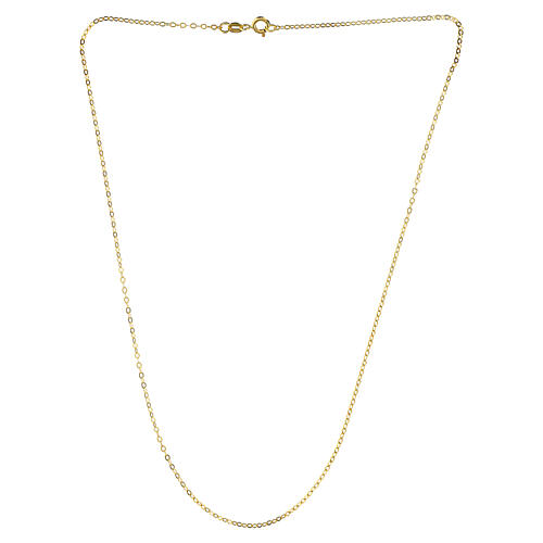 18 kt yellow gold flat-link cable chain, 16.5 in, 1.6 g 3