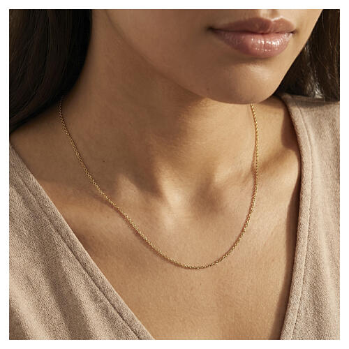 Chaîne jaseron ronde diamantée or jaune 18K 40 cm 1,58 g 2
