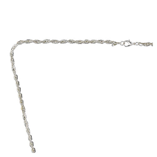 Catena croce pettorale argentata moschettone 95 cm 2