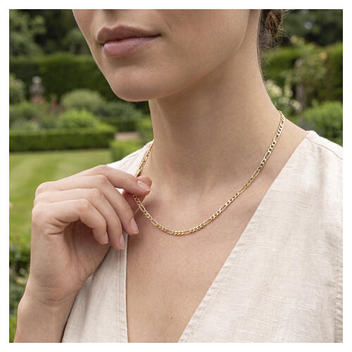 Figaro Chain with Alternating Links 45 cm in 18 kt Yellow Gold, 2.5 g 2