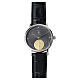 Orologio vera pelle marrone medaglia San Benedetto argento 925 dorato s1