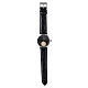 Orologio vera pelle marrone medaglia San Benedetto argento 925 dorato s3