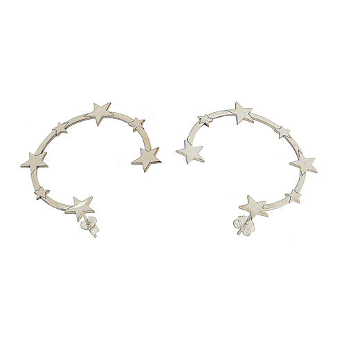 Semicircular earrings with stars, 925 silver, HOLYART collection 3