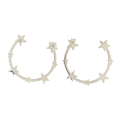 Semicircular earrings with stars, 925 silver, HOLYART collection 5