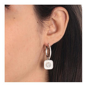 Semicircular earrings with olive tree, 925 silver, HOLYART collection