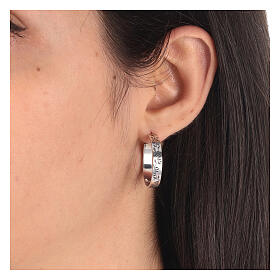 Semicircular earrings with olive tree, 925 silver, HOLYART collection