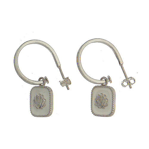 Semicircular earrings with olive tree, 925 silver, HOLYART collection 1