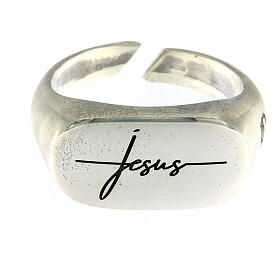Jesus einstellbarer Ring aus Silber 925, HOLYART Collection