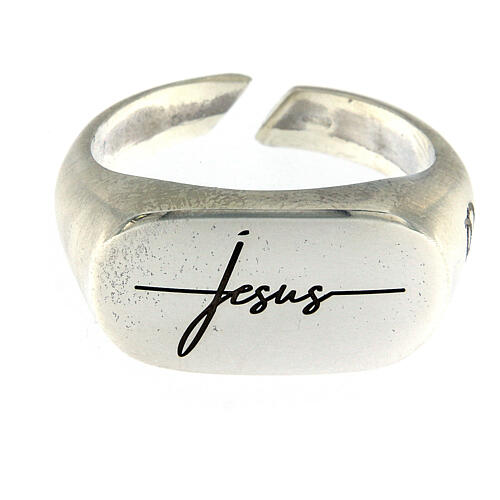 Jesus einstellbarer Ring aus Silber 925, HOLYART Collection 2