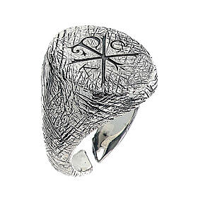 Adjustable ring with Alpha and Omega, 925 silver, HOLYART Collection