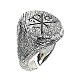 Adjustable ring with Alpha and Omega in 925 silver, HOLYART Collection s1