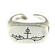 Ring with anchor and fishes, adjustable, for men 925 silver, HOLYART collection s3