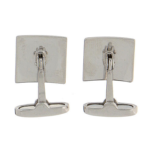 Square cufflinks, Alpha and Omega, 925 silver, HOLYART collection 5