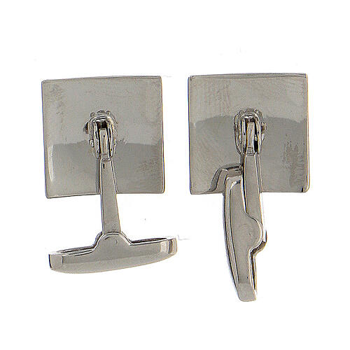 Square cufflinks, Alpha and Omega, 925 silver, HOLYART collection 6
