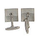 Square cufflinks, Alpha and Omega, 925 silver, HOLYART collection s6