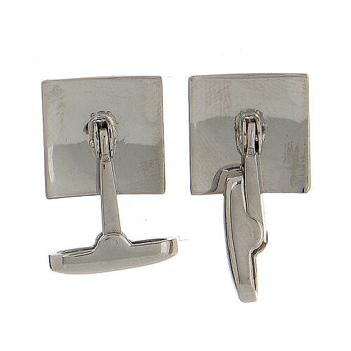 Gemelli argento 925 Alfa Omega quadrati HOLYART 6
