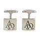 Gemelli argento 925 Alfa Omega quadrati HOLYART s1