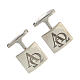 Gemelli argento 925 Alfa Omega quadrati HOLYART s3