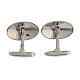 Oval cufflinks, fish engraving, 925 silver, HOLYART collection s5