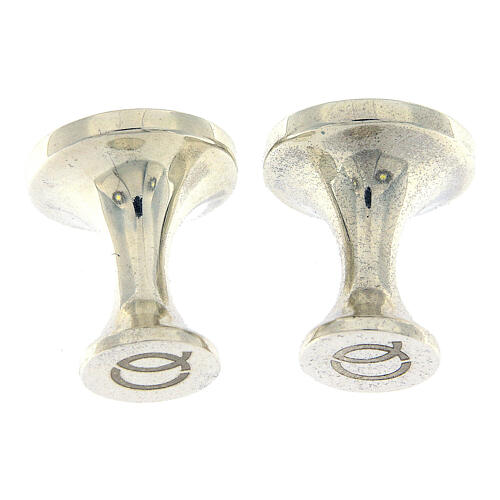 Gemelli argento 925 Alfa Omega rotondi HOLYART Collection 5