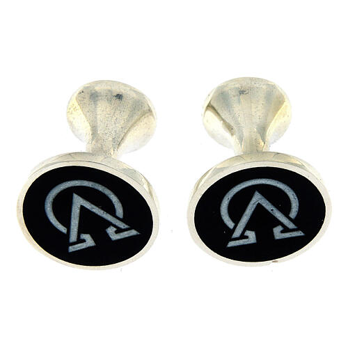 Round cufflinks 925 Alpha and Omega HOLYART Collection 1