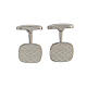 Square cufflinks, fish engraving, 925 silver, HOLYART collection s1