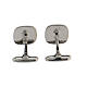 Square cufflinks, fish engraving, 925 silver, HOLYART collection s5