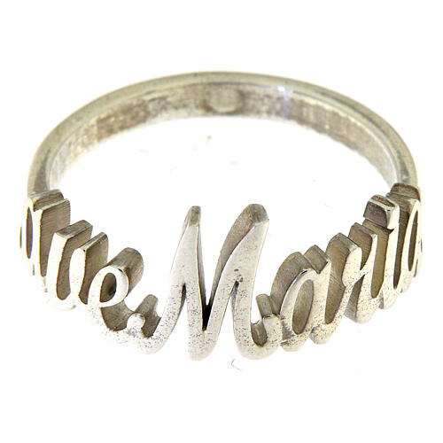 Ring with Ave Maria words, 925 silver, HOLYART Collection 3
