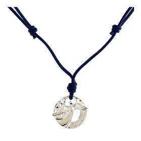 "Think" Halskette aus Silber 925 mit Kordel, HOLYART Collection