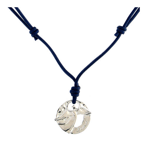 "Think" Halskette aus Silber 925 mit Kordel, HOLYART Collection 1