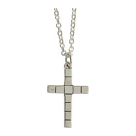 Necklace, cubed cross, 925 silver, HOLYART collection
