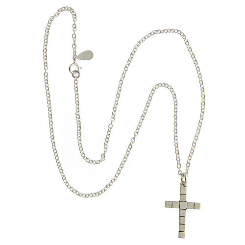 Necklace, cubed cross, 925 silver, HOLYART collection, unisex 6