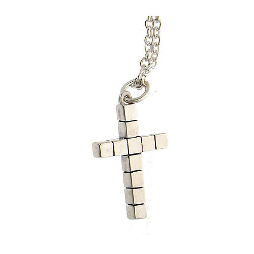 Collier argent 925 croix avec petits cubes HOLYART unisex 3