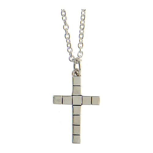 Collier argent 925 croix avec petits cubes HOLYART unisex 5