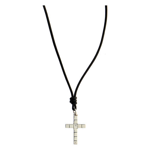 Rope necklace, 925 silver cubed cross HOLYART,unisex 1