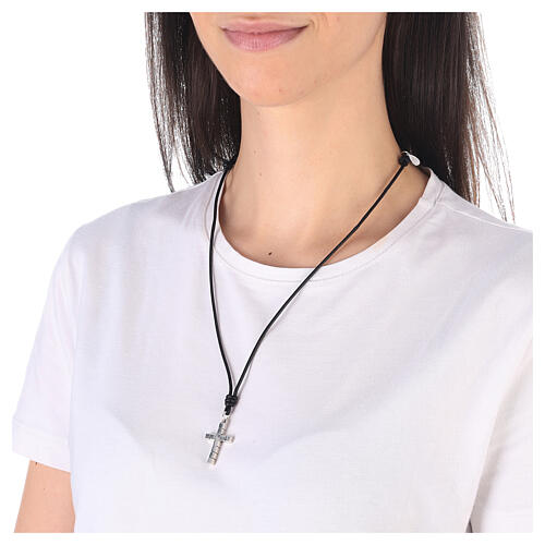 Rope necklace, 925 silver cubed cross HOLYART,unisex 3