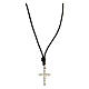 Rope necklace, 925 silver cubed cross HOLYART,unisex s1