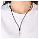 Rope necklace, 925 silver cubed cross HOLYART,unisex s2