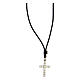 Rope necklace, 925 silver cubed cross HOLYART,unisex s5