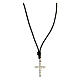 Rope necklace, 925 silver cubed cross HOLYART,unisex s6