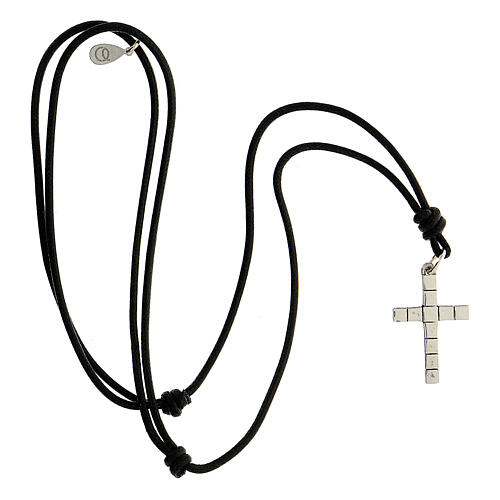 Collana corda argento 925 croce cubetti unisex HOLYART 4