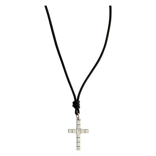 Collana corda argento 925 croce cubetti unisex HOLYART 6