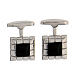 Square cufflinks, onyx, 925 silver, HOLYART collection s1