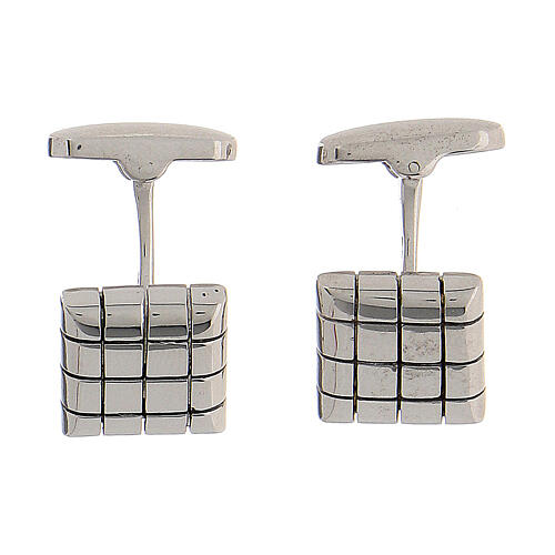 Cufflinks, 925 silver, small squares, HOLYART collection 1