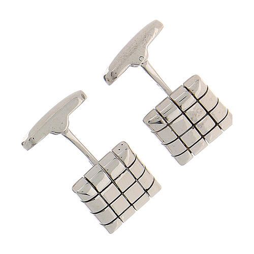 Cufflinks, 925 silver, small squares, HOLYART collection 3